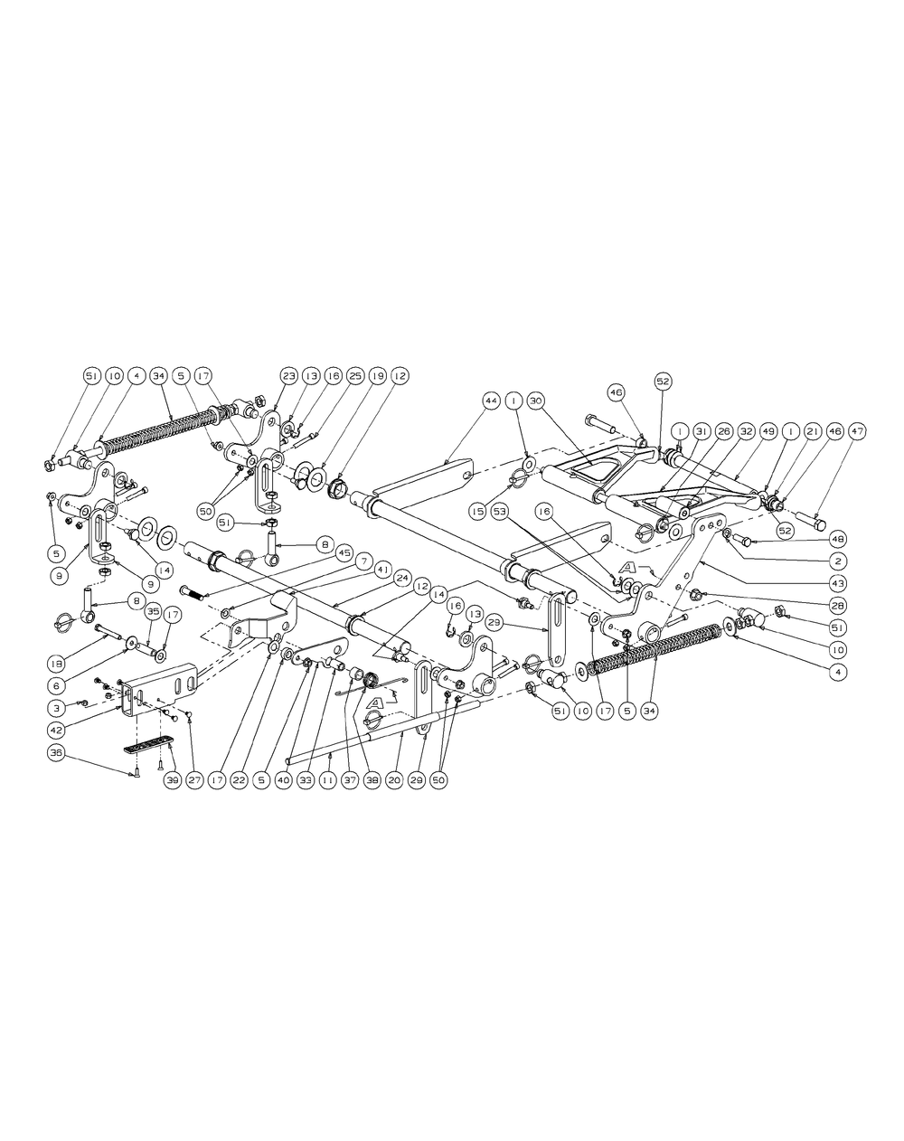 Lift Assembly (2009) Diagram and Parts List for M60-KH (53BH8CT6050-27HP-OHV)(2009 & Before) Cub Cadet Lawn Tractor